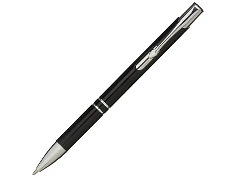 Алюминиевая шариковая кнопочная ручка Moneta, синие чернила, черный - 10710500