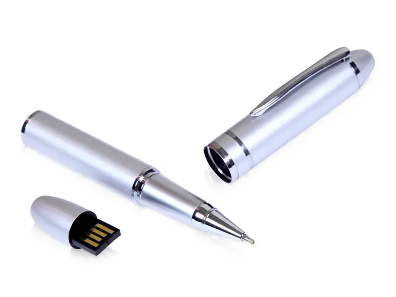 USB-флешка на 8 Гб в виде ручки с мини чипом, серебро - 6570.8.00