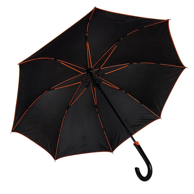 Зонт-трость BACK TO BLACK, пластиковая ручка, полуавтомат - 7432/05