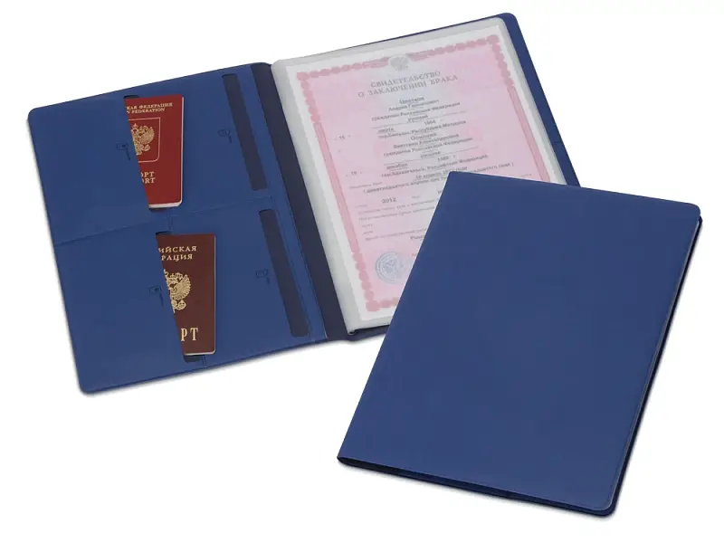 Органайзер Favor для семейных документов на 4 комплекта документов, формат А4, синий - 212004.02
