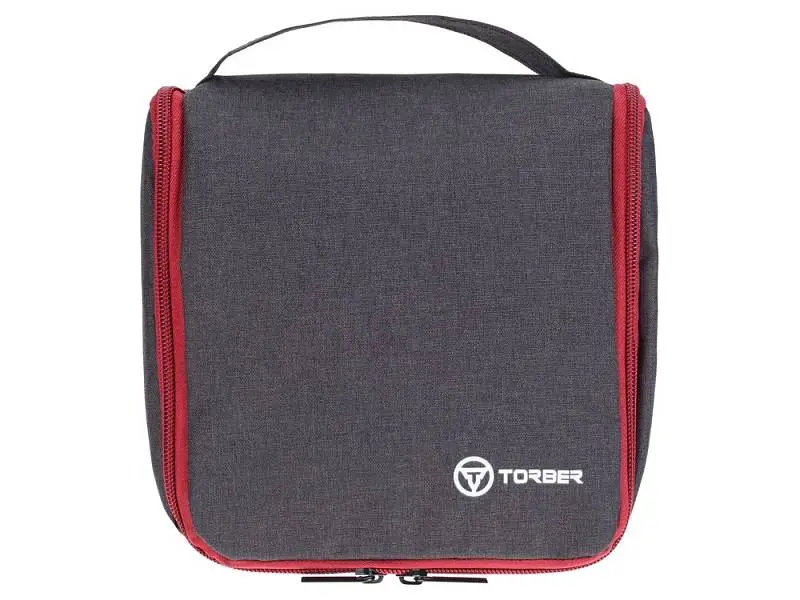 Несессер TORBER, дорожный, чёрный/бордовый, полиэстер 300D, 20 х 18 х 8 см - 73487
