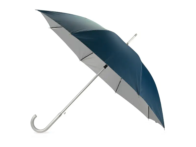 Зонт-трость полуавтомат Майорка, синий/серебристый - 673010.04