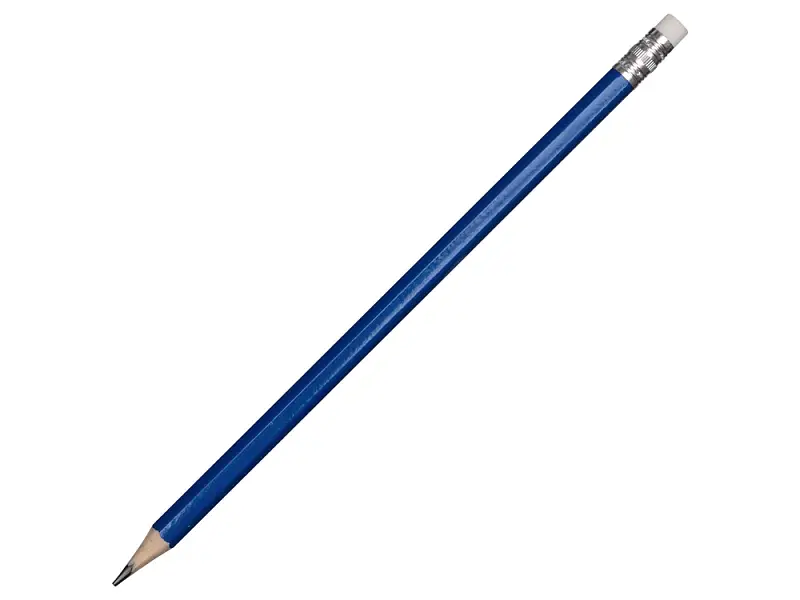 Шестигранный карандаш с ластиком Presto, синий - 14003.02