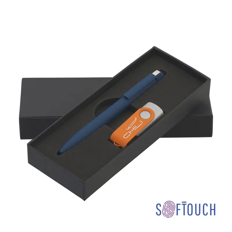 Набор ручка + флеш-карта 8 Гб в футляре, покрытие soft touch - 6877-21S/10S/8Gb