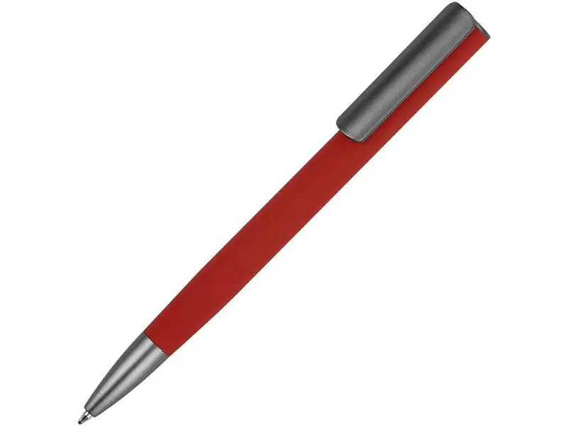 Ручка металлическая шариковая Insomnia софт-тач с зеркальным слоем, красная с серым - 11582.01