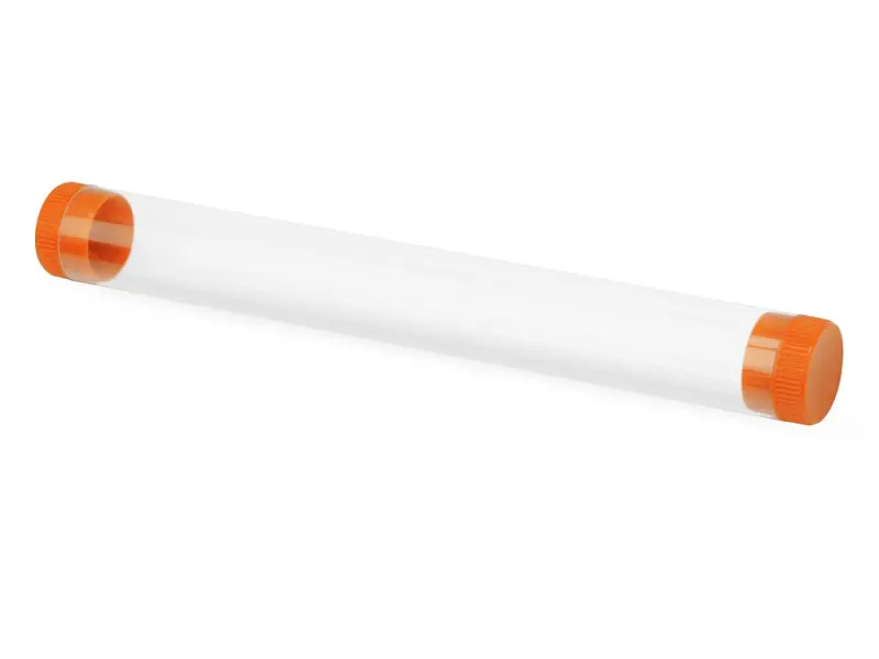 Футляр-туба пластиковый для ручки Tube 2.0, прозрачный/оранжевый - 84560.13