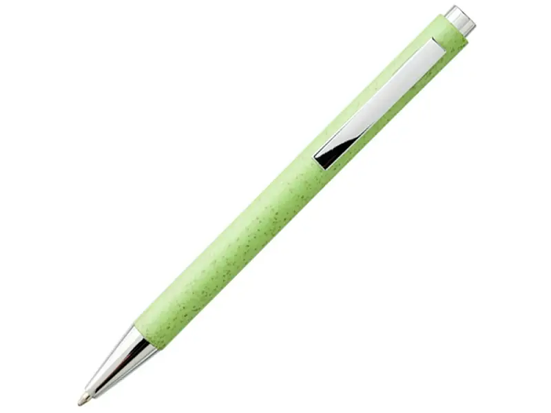 Шариковая ручка Tual из пшеничной соломы с кнопочным механизмом, зеленое яблоко - 10758124