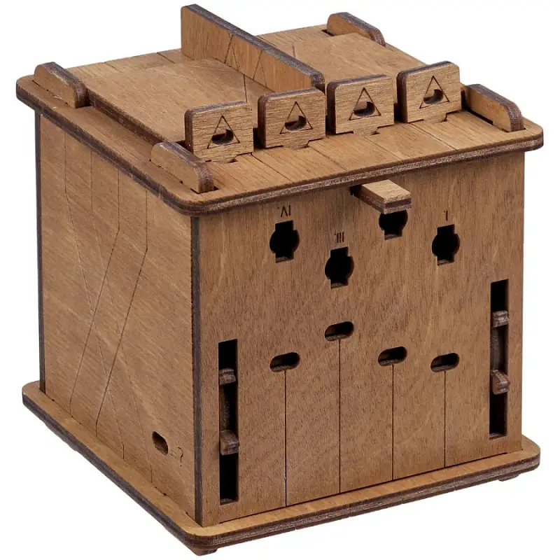 Шкатулка-головоломка Block Unlock, 10х10х10 см, размер окошка: 5,5х2,9 см; упаковка: 12,5х12,5х12,5 см
