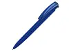 Ручка шариковая трехгранная UMA TRINITY K transparent GUM, soft-touch, голубой