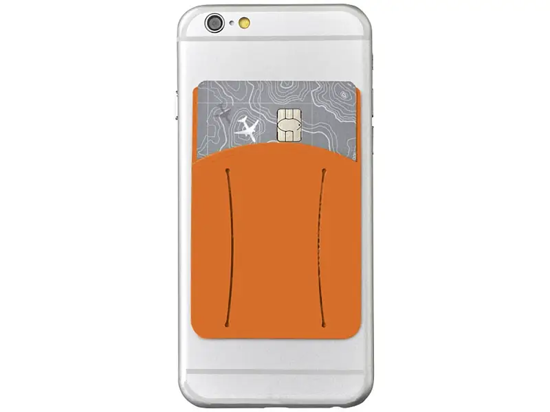 Картхолдер для телефона с отверстием для пальца, оранжевый - 13427005