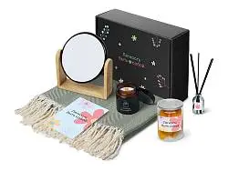 Подарочный набор Re:f. Shelter  с пледом, зеркалом, свечой и диффузором