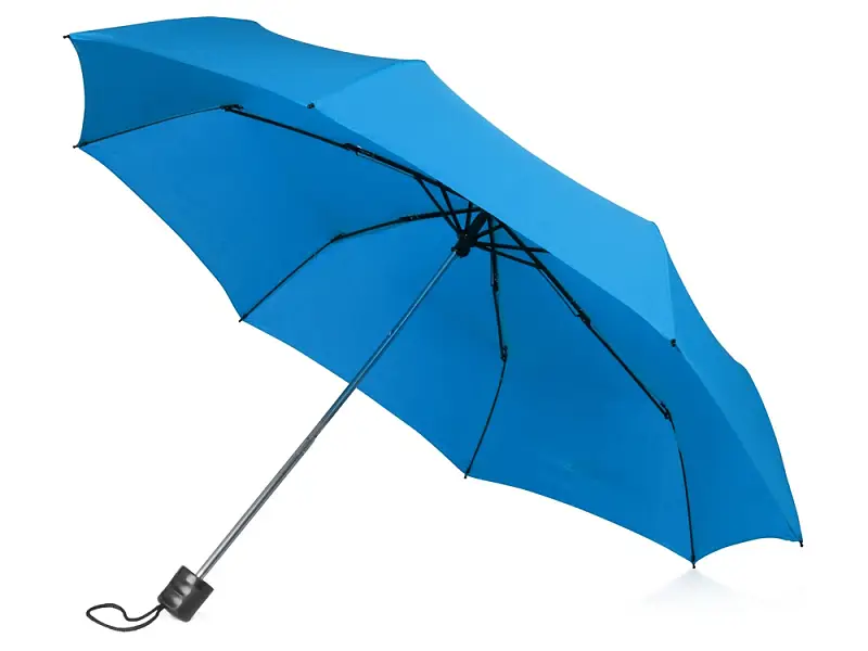 Зонт складной Columbus, механический, 3 сложения, с чехлом, голубой - 979019