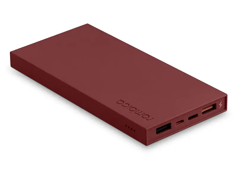 Внешний аккумулятор Rombica NEO ARIA Claret, 10000 мАч, Soft-touch, PD, QCharge, Type-C, бордовый