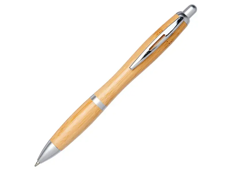 Шариковая ручка Nash из бамбука, натуральный/серебристый - 10737800