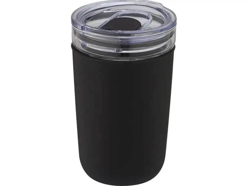 Bello, стеклянная кружка объемом 420 мл с внешней стенкой из переработанного пластика, черный - 10067590
