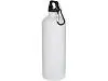 Одностенная бутылка для воды с карабином Oregon/Орегон, изготовленная из нержавеющей стали, сертифицированной по стандарту RCS, объемом 750 мл, белый