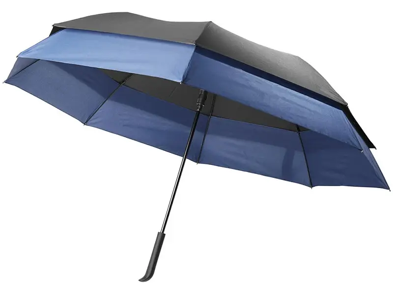 Выдвижной зонт 23-30 дюймов полуавтомат, черный/темно-синий - 10914103
