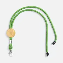 Шнурок для бейджа Tube Wood, диаметр 0,7 см; длина 44,5 см; диаметр шильда 3,8 см