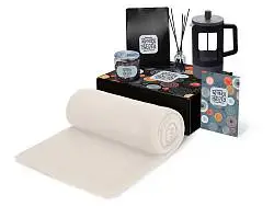 Подарочный набор Re:y. Vive с пледом, френч-прессом и кофе