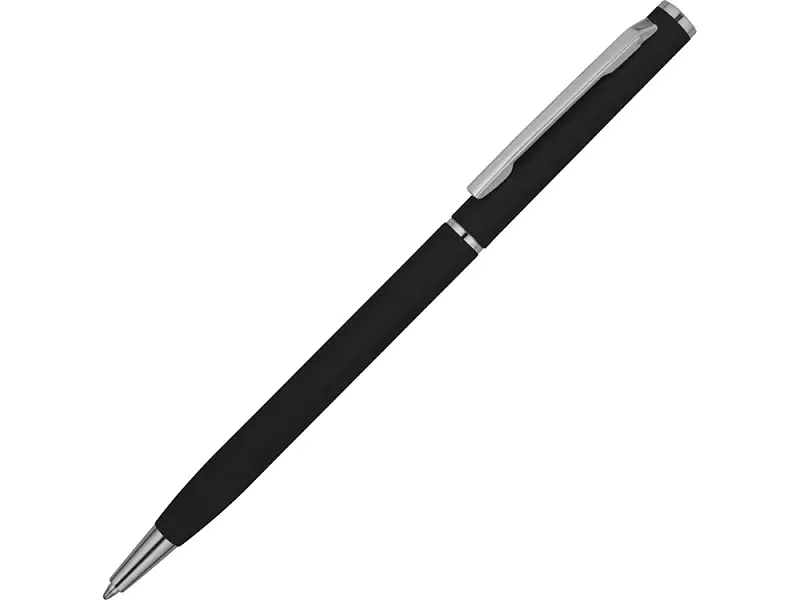 Ручка металлическая шариковая Атриум с покрытием софт-тач, черный - 18312.07
