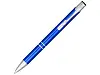 Кнопочная шариковая ручка Moneta из анодированного алюминия, синие чернила, серебристый