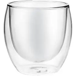 Стакан с двойными стенками Glass Bubble, диаметр 9,1 см, диаметр верха 8,3 см, высота 9,2 см; упаковка: 9,4x9,4x10,1см