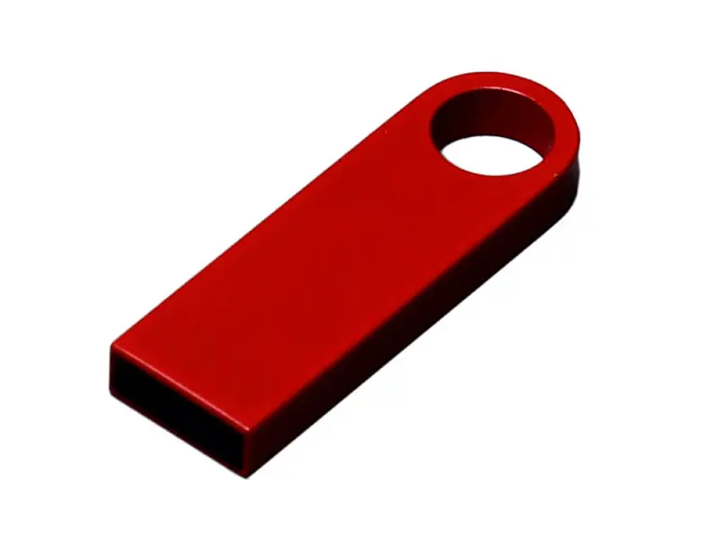 USB 2.0-флешка на 512 Мбайт с мини чипом и круглым отверстием, красный - 6589.512.01