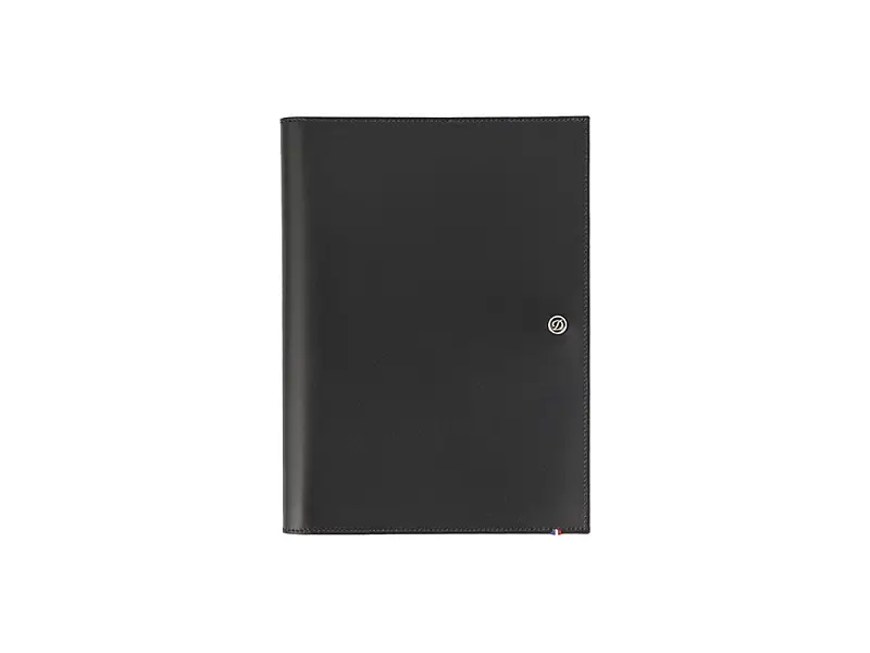 Обложка д/ежедневника, LINE D, черная гладкая телячья кожа, формат А5